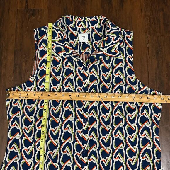 CAbi Blue and Cream Patterned Mini Dress - Picture 10 of 11